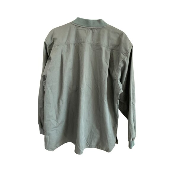 Carhartt Mens Size Large Long Sleeve Full Zip Jacket Coat Army Green Ripstop Fle - Picture 3 of 3